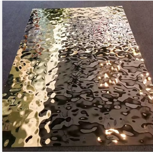 Pabrik Grosir 201 <span class=keywords><strong>304</strong></span> Lembaran Baja Tahan Karat Berwarna Dekoratif dengan Pola Gelombang Air untuk Desain Interior - Product Image 3