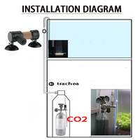 Diffuseur à double ventouse en plastique pour aquarium, régulateur de CO2 pour poissons, accessoires pour réservoir d'herbes, atomiseur de CO2 écologique 200 ml