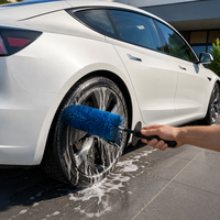 Ensemble de brosses à pneus de voiture à tête en PP avec manche en PP pour nettoyage extérieur de SUV, fourni directement par l'usine