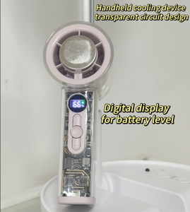 Cầm Tay Quạt Làm Mát Tốc Độ Cao Xách Tay Mini Không Khí Với 100 Bánh Răng Gió LED Hiển Thị Kỹ Thuật Số Trong Suốt Mecha Thiết Kế Có Thể Sạc Lại - Product Image 1
