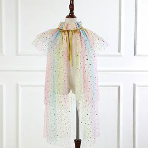 Capa de Malla Arcoíris de Cuatro Capas Estilo Princesa para Disfraces de Anime y Vestuario de Escenario para Niñas - Product Image 5