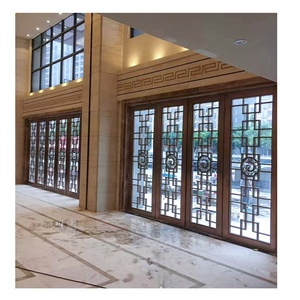 Nhà Hàng thép kính nhập cửa sảnh khách sạn sang trọng cắt laser chính lối vào cửa Thiết kế kính tiệc hội trường lối vào cửa - Product Image 4