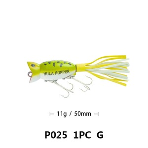Leurres <span class=keywords><strong>de</strong></span> pêche Hula Popper à bouche bombée avec jupe en caoutchouc, 10 couleurs, yeux 3D, pour pêche en surface au bar - Product Image 1