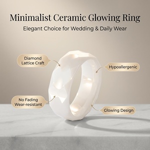 Componente de Montaje para Joyería Inteligente: Carcasa de Anillo de Cerámica Cóncava Luminosa de 8mm para Incrustaciones que Brillan en la Oscuridad, Venta al por Mayor - Product Image 2