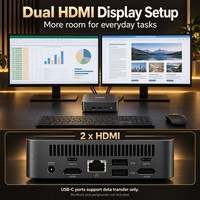 PC Mini Gaming Ultra Kecil Langsung dari Pabrik Intel Core I3 6100U 8/16GB 256/512GB 4K Dual HD-MI WiFi untuk Rumah, Bisnis, dan Kerja