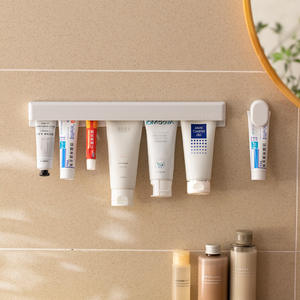 Estante de almacenamiento de clip de pared para baño en casa para pasta de dientes y limpiador facial artefacto elegante sin perforar - Product Image 3