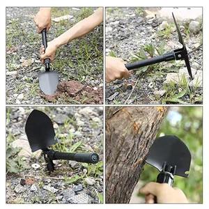 Outil de nettoyage de jardin extérieur, pelle à neige, pelle pliable multifonctionnelle portable pour la survie en camping avec poignée et boussole - Product Image 6
