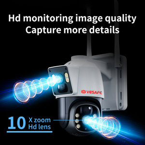 Caméra solaire VESAFE Okam 4MP 2K CCTV 10x Zoom <span class=keywords><strong>20W</strong></span> Trail Security 7/24 heures de travail double objectif Vision nocturne carte mémoire <span class=keywords><strong>20W</strong></span> - Product Image 5