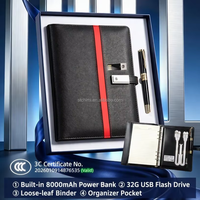 Coffret Cadeau Intelligent : Carnet à Feuillets Mobiles en Cuir PU avec Clé USB, Emplacements pour Cartes et Porte-Stylo – Solution Authentique, Durable et Réutilisable