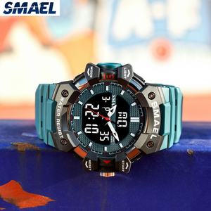 Reloj de Pulsera SMAEL 8080 para Hombre, Correa de Silicona, Resistente al Agua, Rojo y Negro, Cuarzo, con Logotipo Personalizado, Venta al Por Mayor - Product Image 1