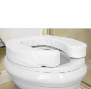 Cojín para Asiento de Inodoro, Elevado, Acolchado, Suave, Blanco, con Espuma Acolchada, Portátil, con Amplio Espacio Ovalado para Mayor Comodidad - Product Image 3