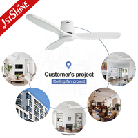 Ventilatore da Soffitto Intelligente 1stshine a Filo Muro con Controllo WiFi tramite App, Compatibile con Comandi Vocali, Pale in Legno Massello, Alte Prestazioni