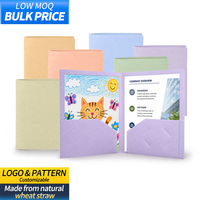 Carpeta Personalizable Nueva, con Clip Doble de Paja de Trigo, Material PP Ecológico, Organizador A4 de Doble Bolsillo