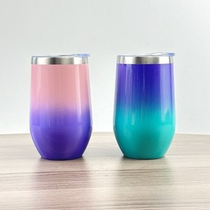 Spill Proof Double Wall Vacuum Insulated 16oz Stemless Wine Tumbler with Gradient Spray Painting Finish for Outdoor Camping Trav - Product Image 6
