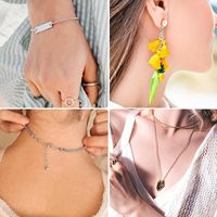Set combinado de 12 compartimentos de accesorios de joyería electrochapados más vendidos: anillas de unión, anillas cerradas, cierres de langosta y más