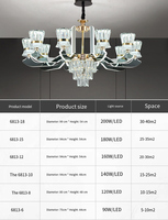 Lampu Gantung Kristal LED Mewah Modern Warna Hitam, Tinggi Dapat Disesuaikan, Dapat Diredupkan, untuk Villa, Ruang Tamu, Hotel, Aula