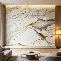Panneau mural en PVC marbré brillant moderne pour la décoration intérieure, matériau PVC imperméable pour les salles de bain et les hôtels