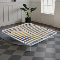 Ensemble de sommier en acier inoxydable et bois de rose avec lattes en bois flexibles et base de matelas confortable