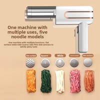 Machine à nouilles électrique sans fil de poche Petite machine à nouilles domestique entièrement automatique Pistolet à nouilles en plastique Utilisation en extérieur