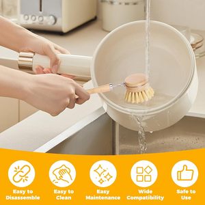 Eco-friendly 5pcs Kitchen Brush Set All Natural Fibre Wooden Floor Vegetable Dish Bottle Pot Brush Sisal Cleaning Brush - Product Image 4