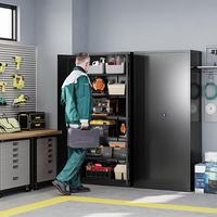 Armoire de classement en acier verrouillable avec deux tiroirs et serrure à clé