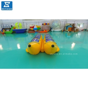 Bateau <span class=keywords><strong>banane</strong></span> gonflable personnalisé à double tube, 8 places, vélo aquatique flottant, pédalo à vendre - Product Image 4