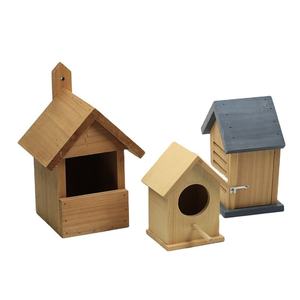 Glitzhome Casetta Per Uccelli Da Giardino In Legno Invecchiato – Vintage Bianco 16,5x14x30,5 Cm