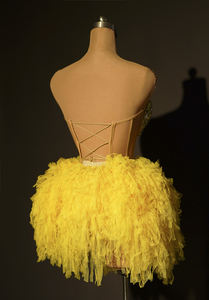 Luxus Festival Outfit Off Shoulder Crystal Tube Top Röcke 2-teiliges Set Frauen Club Party Mini kleid Sexy Abend Abendkleid - Product Image 5