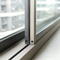 Ventana Corredera de Aluminio Moderna, Eficiente Energéticamente, Impermeable y Hermética, con Pantalla Plegable, Riel de Deslizamiento Suave, Doble Acristalamiento y Aislamiento Térmico