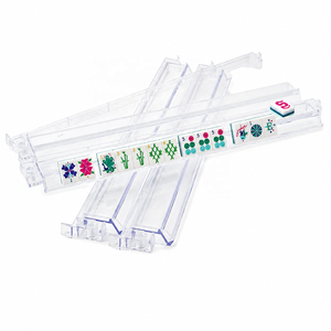 Herramienta profesional para empujar fichas de Mahjong, soporte de plástico duradero para clasificación rápida de cartas, tabla deslizante suave para juegos familiares, paquete de 4 - Product Image 1