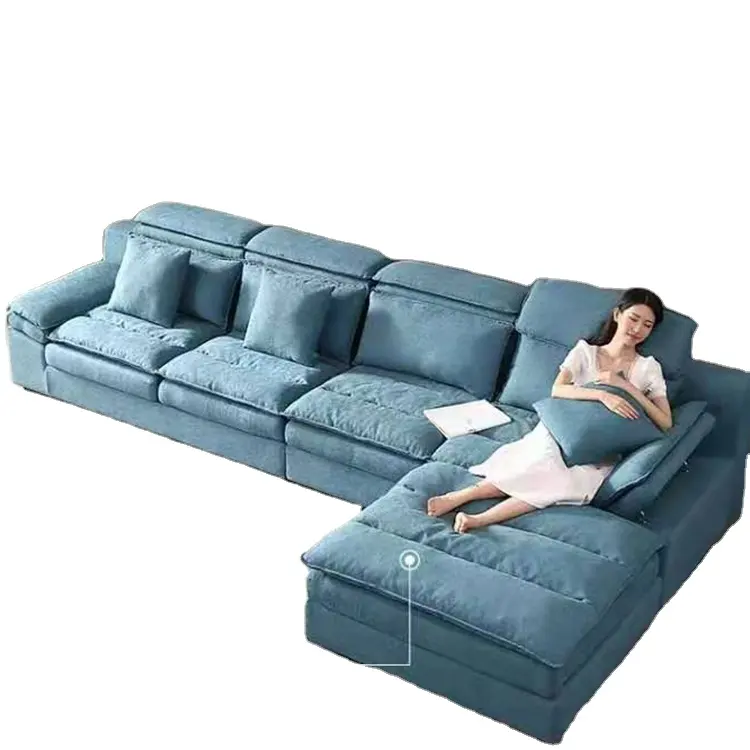 Hot Selling Living Room Sofa Modern L-shaped Corner Design Casual Fabric Soft Sofa