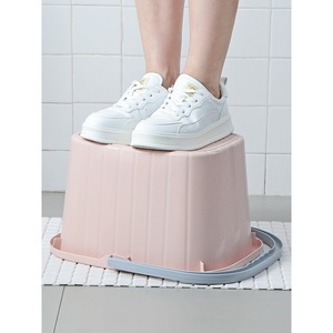 Thickened <b>large</b> rectangular water bucket, suitable for household use, laundry, mop, student dormitory, and foot bath. - Product Image 3
