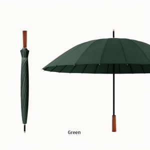 Custom 24 Bones Straight Waterproof Semi-<b>Automatic</b> Modern Golf <b>Umbrella</b> for Men with Wood Handle and Logo - Product Image 2
