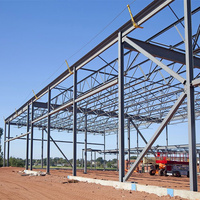 Atelier industriel moderne en structure acier de Chine, kit de hangar préfabriqué avec isolation PIR 50 mm ou laine de roche