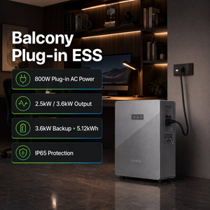 Batería Solar Dyness Aquavolt de 5.12kWh para Sistemas Fuera de Red, 8000 Ciclos, con Entrada de CA de 2.5kW, Sistema de IA Plug and Play - Product Image 3