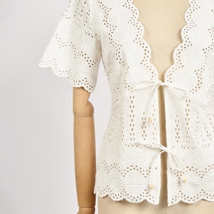 Venta directa de fabricantes, blusas de algodón a la moda para mujer, venta al por mayor de blusas y tops para mujer - Product Image 2