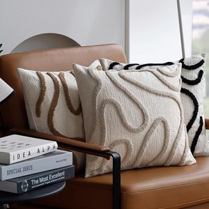 45x45 Phong Cách Boho Chenille Trang Trí Ném Gối Mềm Đường Hình Học Đệm Có 3 Màu Áo Gối Sofa Phòng Khách - Product Image 1