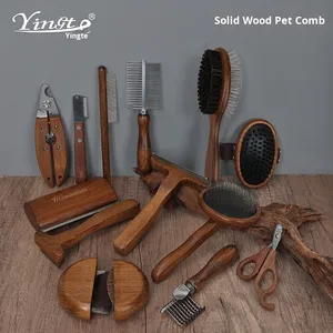 Cepillo de peine para perros clásico ecológico de madera maciza para eliminar el pelo suelto y arrojar suministros para mascotas - Product Image 6