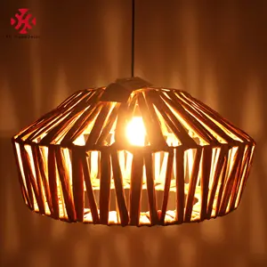 XH Handwoven bamboo jute wicker paper string Semi-Flush Mount Dome Ceiling Light Fixture Chandelier rattan lighting
