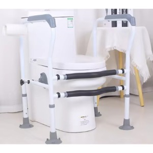 High grade PP toilet booster seat raiser for the elderly with handrails - Product Image 5