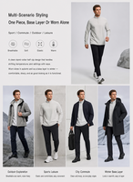 Pull-over de luxe pour homme en mélange de laine et modal, col montant, avec logo personnalisé, fermeture éclair quart de tour, tricot chaud automne-hiver, style décontracté chic