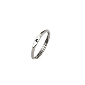 Nouvelle arrivée 2023, <span class=keywords><strong>bague</strong></span> en argent brillant tendance, simple, unie, pour l'<span class=keywords><strong>index</strong></span>, <span class=keywords><strong>bague</strong></span> significative avec 26 lettres pour femmes - Product Image 6