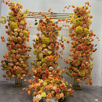 MILE Jaune Orange Rose Fleur Guirlande Fleur Artificielle Chemin De Table Centre De Table Arche De Mariage Arrangement De Fleurs