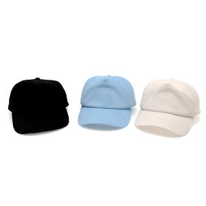 Casquette de baseball à 5 panneaux propre logo chapeau de papa en velours côtelé uni vierge personnalisé - Product Image 2