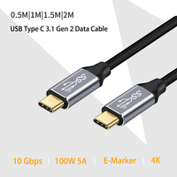 Câble Type C 3.2 Gen2, transfert haute vitesse 20 Gbps, câble tressé en nylon entièrement en cuivre 16 cœurs avec charge rapide PD 100 W pour iOS Mac