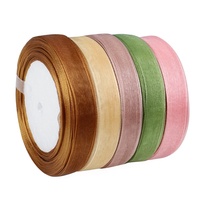 Pita Kupu-kupu Organza Transparan Mewah 1,5cm untuk Dekorasi Bunga Segar, Buket, Kue, Hadiah, Pernikahan, Natal
