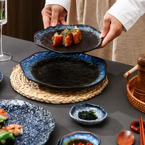 Plato de cerámica japonesa para comida occidental, plato de postre para sushi, plato creativo para el hogar, plato de fruta, plato de postre para desayuno