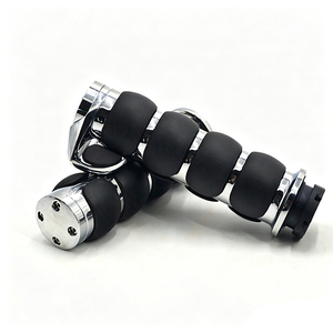 Puños de aluminio de 25 mm para motocicleta Harley, 4 secciones, asistencia para acelerador, puños de manillar de fácil tracción, negro cromado - Product Image 1