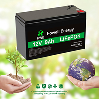 Baterai LiFePO4 pengganti asam timbal pabrik baterai 12V 9AH 26650 Pak baterai LiFePO4 untuk energi surya