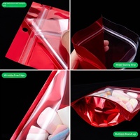 Sachet d'emballage alimentaire refermable personnalisé en aluminium laminé coloré avec fenêtre transparente et fermeture éclair, idéal pour les snacks